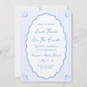 Laatste toast op de kust Blue Bachelorette Party Kaart (Voorkant)