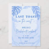 Laatste toast op de kust Blue Bachelorette party Kaart (Voorkant)