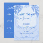 Laatste toast op de kust Blue Bachelorette party Kaart (Voorkant / Achterkant)