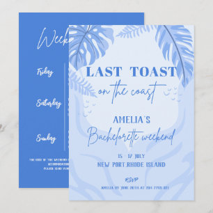 Laatste toast op de kust Blue Bachelorette party Kaart