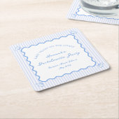 Laatste toast op de kust Blue Bachelorette Party Kartonnen Onderzetters (Schuin)