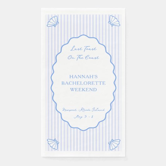 Laatste toast op de kust Blue Bachelorette Party Servet (Voorkant)