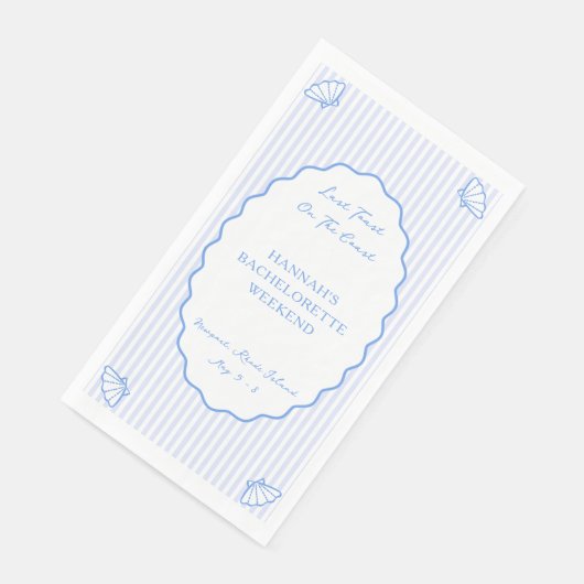 Laatste toast op de kust Blue Bachelorette Party Servet (Hoek)