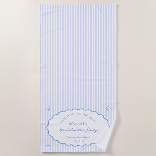 Laatste toast op de kust Blue Bachelorette Party Strandlaken (Voorkant)