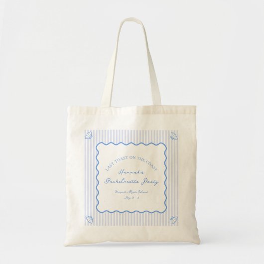 Laatste toast op de kust Blue Bachelorette Party Tote Bag (Voorkant)
