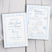 Laatste Toast op de kust Blue Stripes Bachelorette Kaart