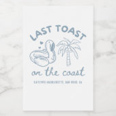 Laatste toast op de kust bruidsfeest favor wijn etiket (Enkel label)