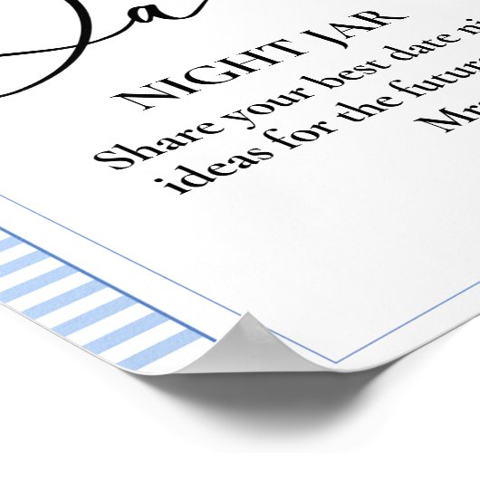 Laatste Toast Op De Kust Datum Nachttrouwbord Poster (Hoek)