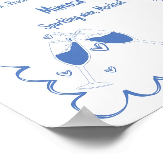 Laatste Toast Op De Kust Drink Menu bachelorette Poster (Hoek)