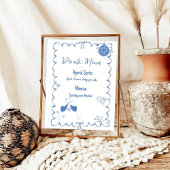 Laatste Toast Op De Kust Drink Menu bachelorette Poster