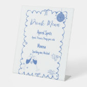 Laatste Toast Op De Kust Drink Menu bachelorette Reclamebord Met Voetstuk (Voorkant)