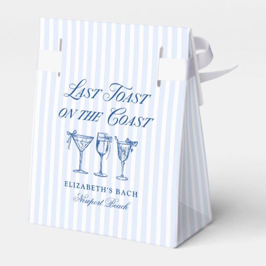 Laatste toast op de kust Elegante Hand getrokken B Bedankdoosjes (Achterkant)