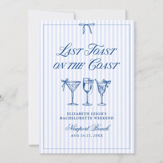 Laatste toast op de kust Elegante Hand getrokken B Kaart (Voorkant)