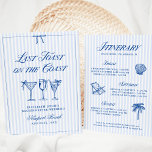 Laatste toast op de kust Elegante Hand getrokken B Kaart<br><div class="desc">Dit elegante 'Last Toast on the Coast' ontwerp is perfect voor een strand of kust vrijgezellenfeest. Het ontwerp heeft een prachtig thema aan zee, met een stijlvol lettertype en een verfijnde lay-out die zeker indruk zal maken op uw gasten. Op de achterkant van de uitnodiging vindt u alle weekenddetails voor...</div>