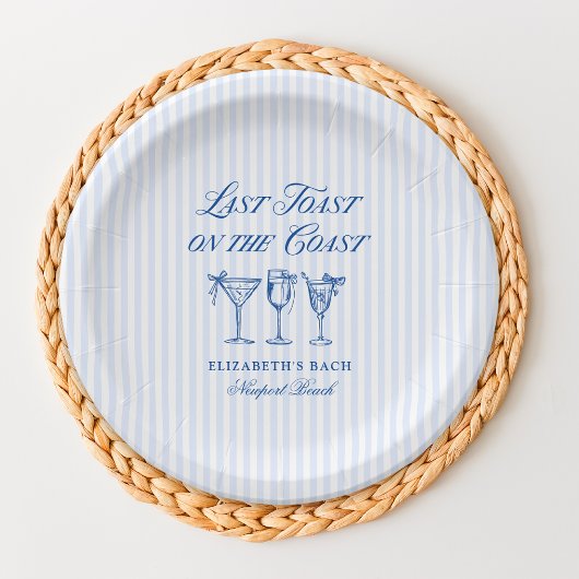 Laatste toast op de kust Elegante Hand getrokken B Papieren Bordje