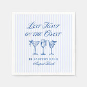 Laatste toast op de kust Elegante Hand getrokken B Servet (Voorkant)