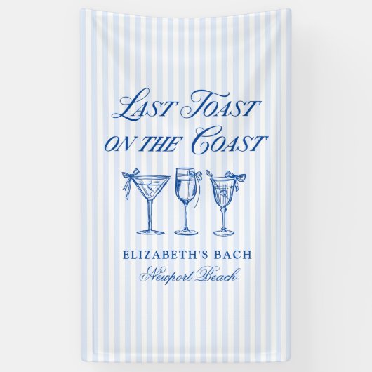 Laatste toast op de kust Elegante Hand getrokken B Spandoek (Verticaal)