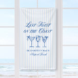 Laatste toast op de kust Elegante Hand getrokken B Spandoek<br><div class="desc">Dit elegante 'Last Toast on the Coast' ontwerp is perfect voor een strand of kust vrijgezellenfeest. Het ontwerp heeft een prachtig thema aan zee, met een stijlvol lettertype en een verfijnde lay-out die zeker indruk zal maken op uw gasten. Of u nu een ceremonie aan het strand of een receptie...</div>