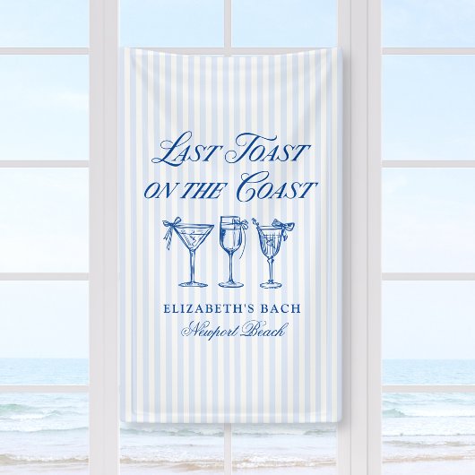 Laatste toast op de kust Elegante Hand getrokken B Spandoek