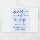 Laatste toast op de kust Elegante Hand getrokken B Sparkling Wijnetiket (Enkel label)