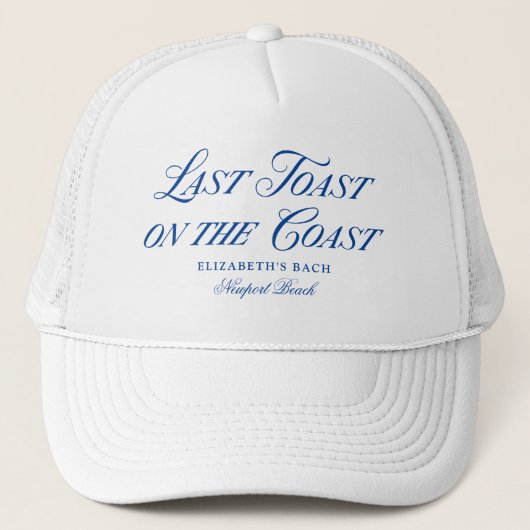 Laatste toast op de kust Elegante Hand getrokken B Trucker Pet (Voorkant)