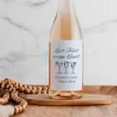 Laatste toast op de kust Elegante Hand getrokken B Wijn Etiket