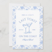 Laatste toast op de kust Floral Bachelorette Kaart (Voorkant)
