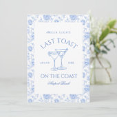 Laatste toast op de kust Floral Bachelorette Kaart (Staand voorkant)
