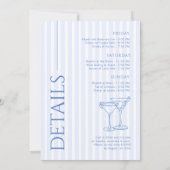 Laatste toast op de kust Floral Bachelorette Kaart (Achterkant)