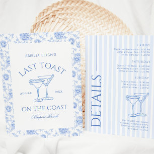 Laatste toast op de kust Floral Bachelorette Kaart