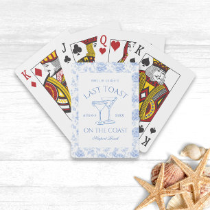Laatste toast op de kust Floral Bachelorette Pokerkaarten