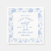 Laatste toast op de kust Floral Bachelorette Servet (Voorkant)