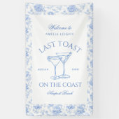 Laatste toast op de kust Floral Bachelorette Spandoek (Verticaal)