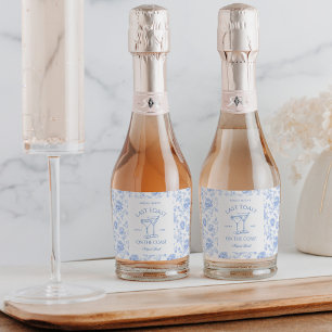 Laatste toast op de kust Floral Bachelorette Sparkling Wijnetiket