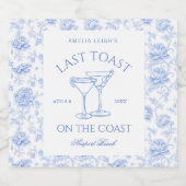 Laatste toast op de kust Floral Bachelorette Sparkling Wijnetiket (Enkel label)