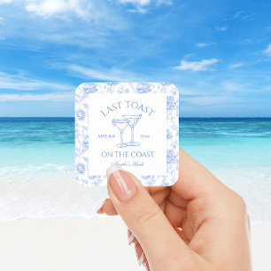 Laatste toast op de kust Floral Bachelorette Vierkante Sticker