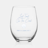 Laatste toast op de kust gepersonaliseerde vrijgez wijnglas zonder voet (Voorkant)