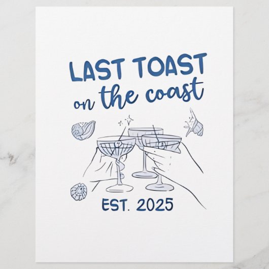 Laatste toast op de kust gesticht in 2025 flyer (Voorkant)