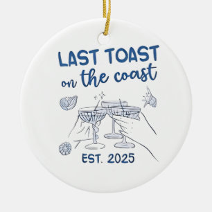 Laatste toast op de kust gesticht in 2025 keramisch ornament