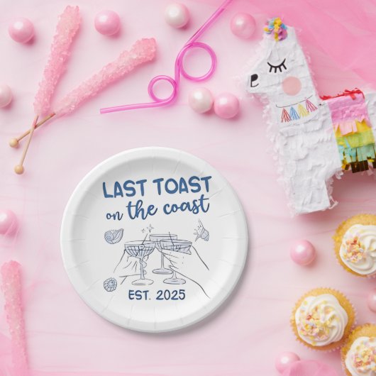 Laatste toast op de kust gesticht in 2025 papieren bordje (Feest)