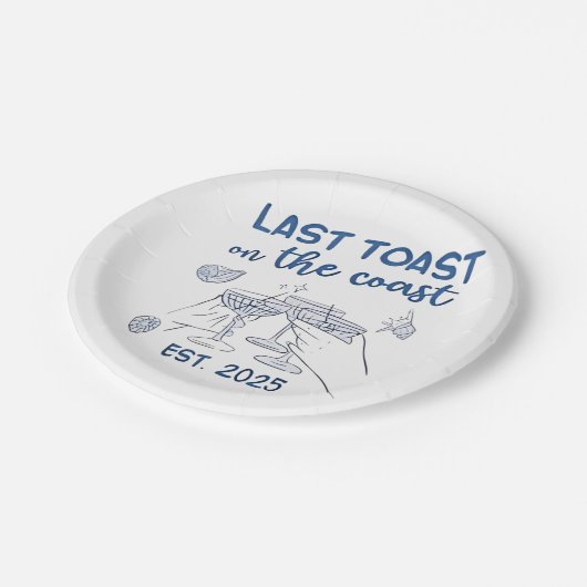 Laatste toast op de kust gesticht in 2025 papieren bordje (Gekanteld)