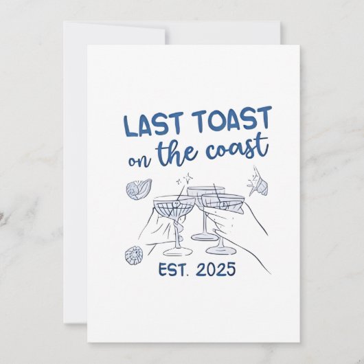 Laatste toast op de kust gesticht in 2025 save the date (Voorkant)