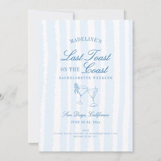 Laatste toast op de kust getrokken strepen Bachelo Kaart (Voorkant)