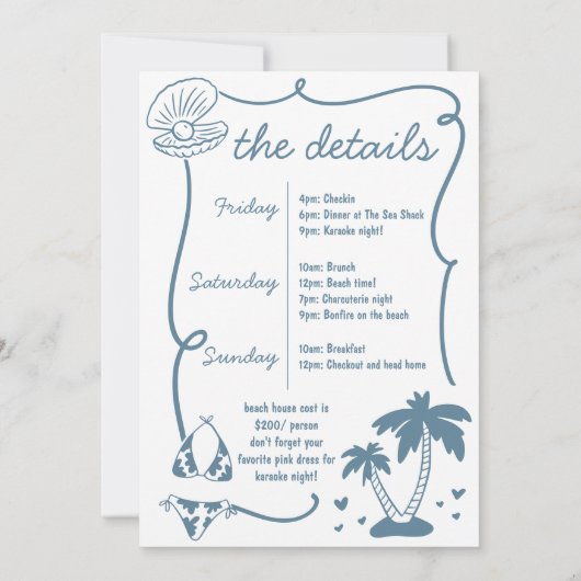 Laatste Toast op de Kust Hand getrokken Bacheloret Kaart (Achterkant)