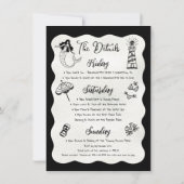 Laatste toast op de kust hand getrokken weekend kaart (Achterkant)