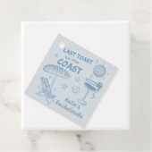 Laatste Toast op de Kust Handgetekende Bachelorett Bedankjes Labels (In situ)