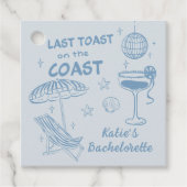 Laatste Toast op de Kust Handgetekende Bachelorett Bedankjes Labels (Voorkant)