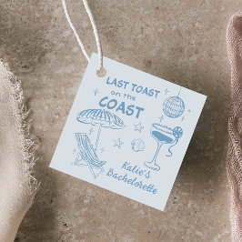 Laatste Toast op de Kust Handgetekende Bachelorett Bedankjes Labels
