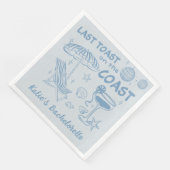 Laatste toast op de kust Handgetekende Bachelorett Servet (Hoek)