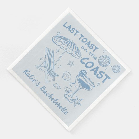 Laatste toast op de kust Handgetekende Bachelorett Servet (Hoek)
